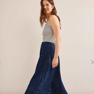 Boden Denim Paneled Skirt